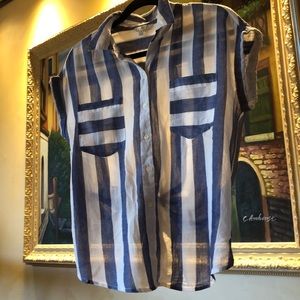 Lucky Brand Button Up Top with Open Tie Back